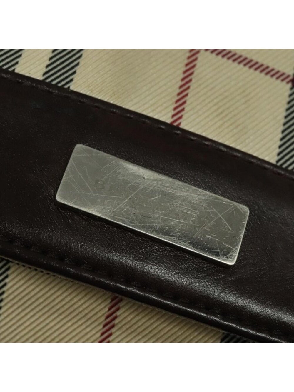 Authentic BURBERRY Nova Check Shoulder Bag Nylon Beige Silver - Picture 6 of 16